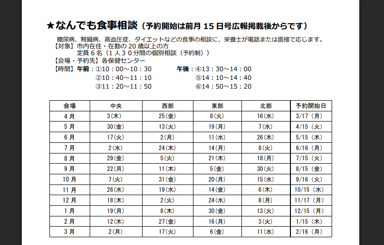 なんでも食事相談