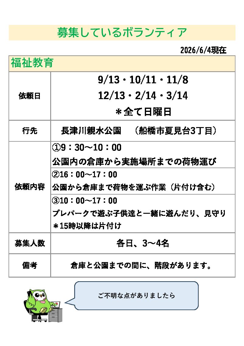 5_ボランティア募集　プレパーク